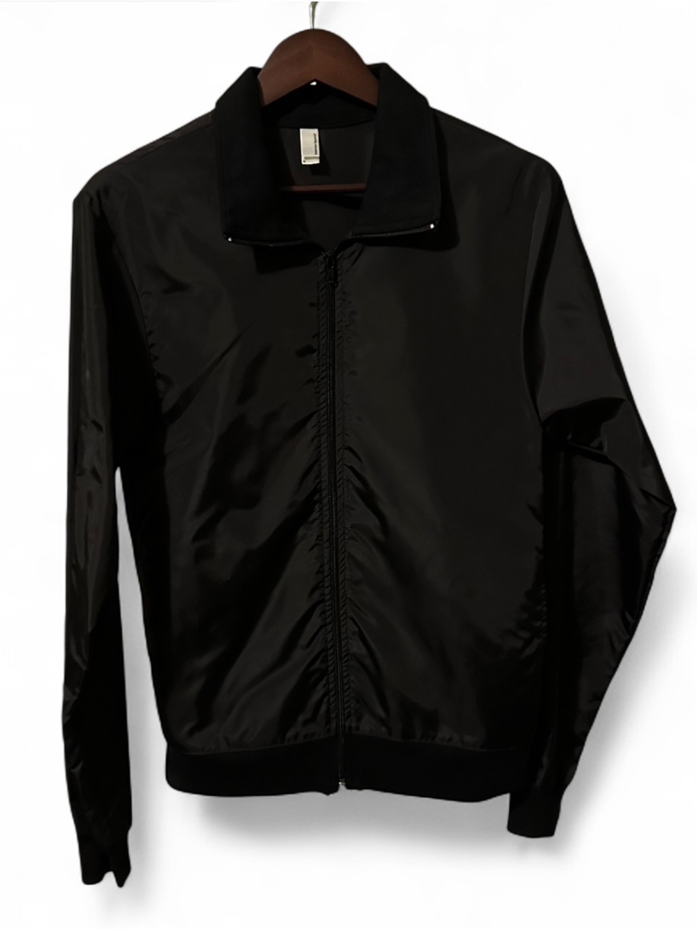 Men's Black American Apparel Zip-Front Lightweight Jacket